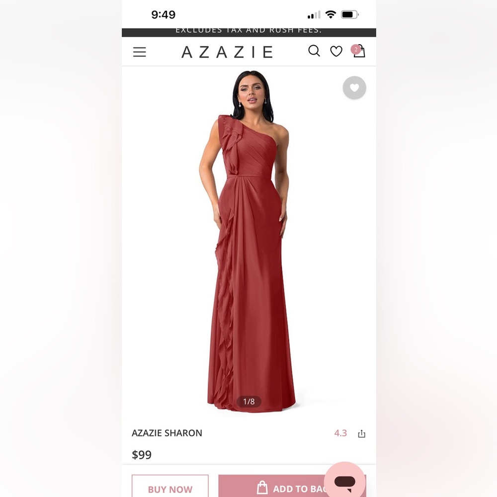 Bridesmaids formal dress size 8 in rust